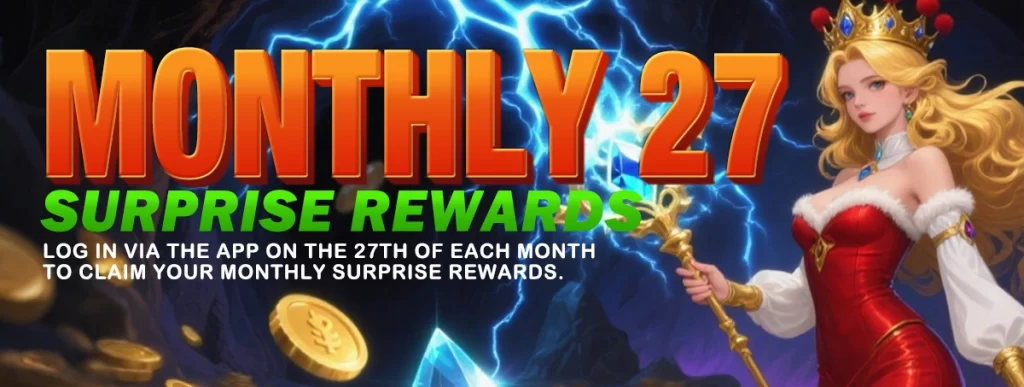 BBJL login register promotion featuring monthly surprise rewards, daily login bonuses